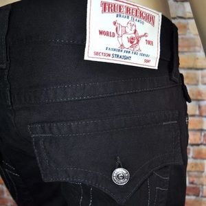 True religion black pants straight size 32 men